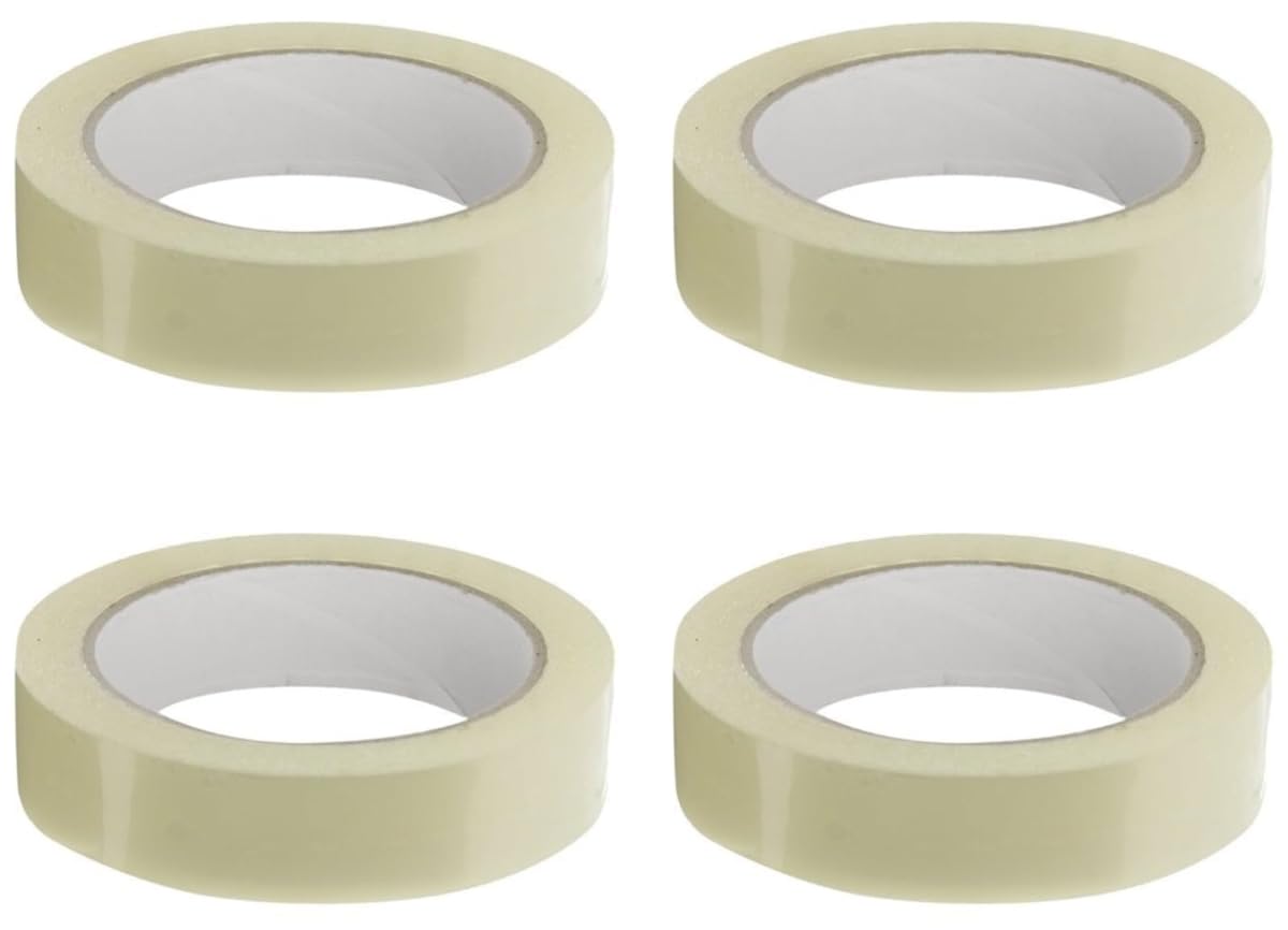 RFE 4 Rolls - Cellotape Strong Clear Packing Tape Rolls Extra Long | 24mm (1") x 66m | Packaging Sellotape Parcel Cellotape Transparent Gift Wrap Tape (4)