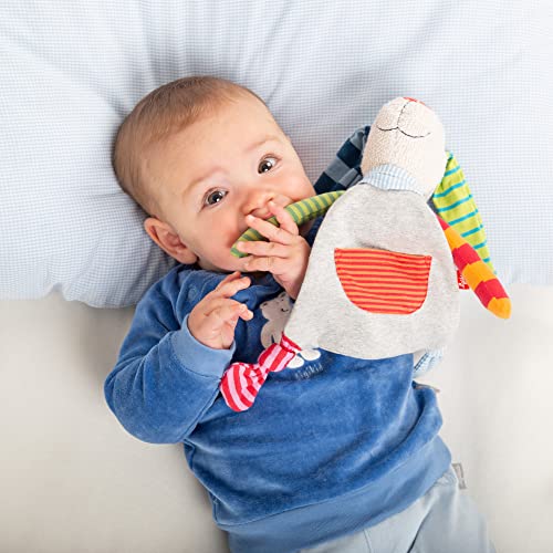 SIGIKID Schnuffeltuch Hase Ringel Dingel Baby Schmusetuch - Spielzeug Stofftier Kuscheltier – Stofftuch für Neugeborene - Plüschtier zum Trösten für Babys und Kleinkinder ab Geburt geeignet