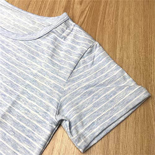 Image of Girl's Stripes Nightgowns Cotton Sleep Shirts Sleepwear Princess Nightdress