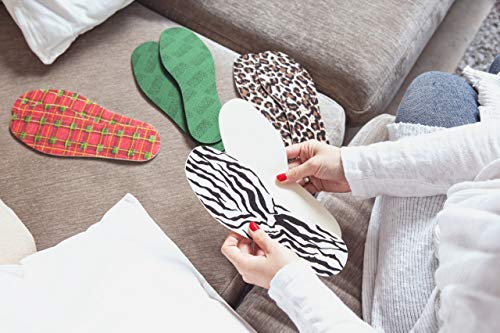 Plantillas para mujer 6 pares diseño cebra miniatura 6