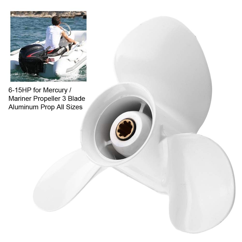 Propeller, Weiß, 3-Blatt-Aluminium-8-Spline-Propeller, Bootspropeller, Motormotor, RC-Boot, Schiff, Außenbordpropeller Für Mercury- Und MerCruiser-Motoren