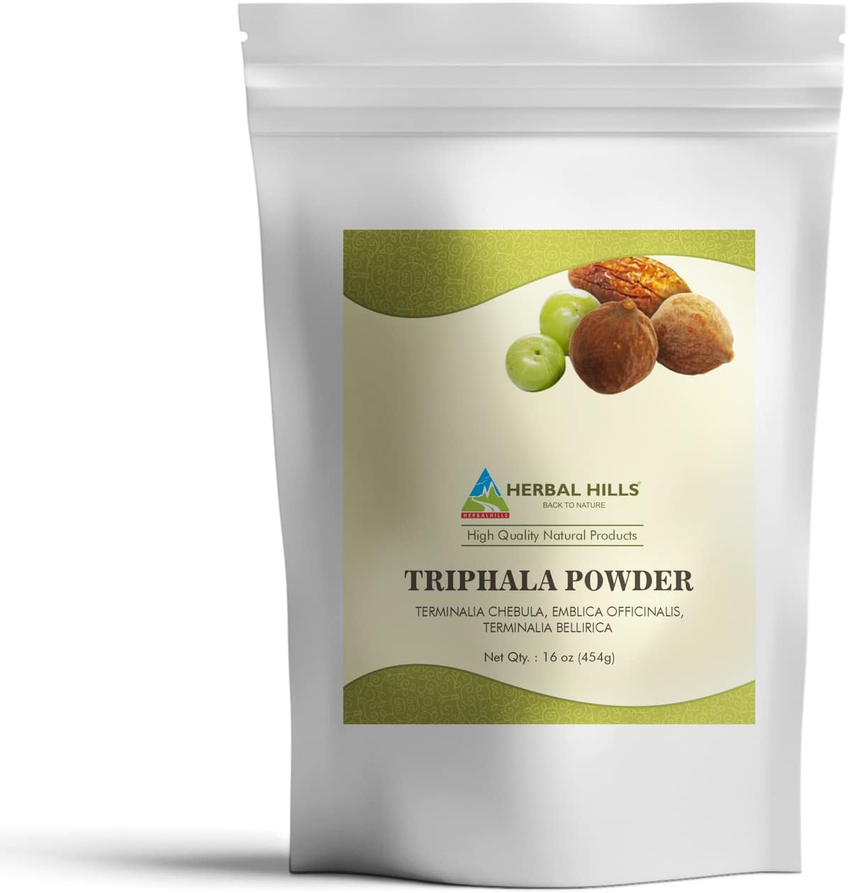 Herbal Hills Triphala Powder | 16 Oz (454 GMS) | Formula of Amla Haritaki & Bibhitaki 1 Pound Pack of 1
