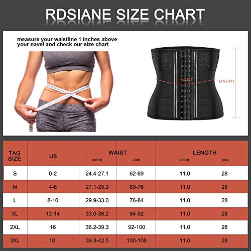 Rdsiane Women Waist Trainer Corset Cincher Belt Tummy Control Underbust Sports Workout Hourglass Body Shaper (Black, Large) #TOP5
