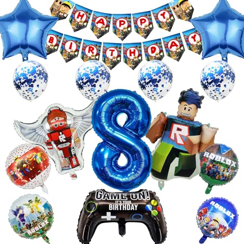 15 unidades conjunto de decoração de festa de aniversário para crianças, conjunto temático com bandeira, balões, adequado para festas de aniversário e festas temáticas