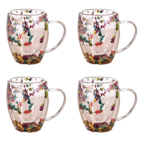 Rellenos de flores secas en vasos de vidrio de doble pared aislantes 2