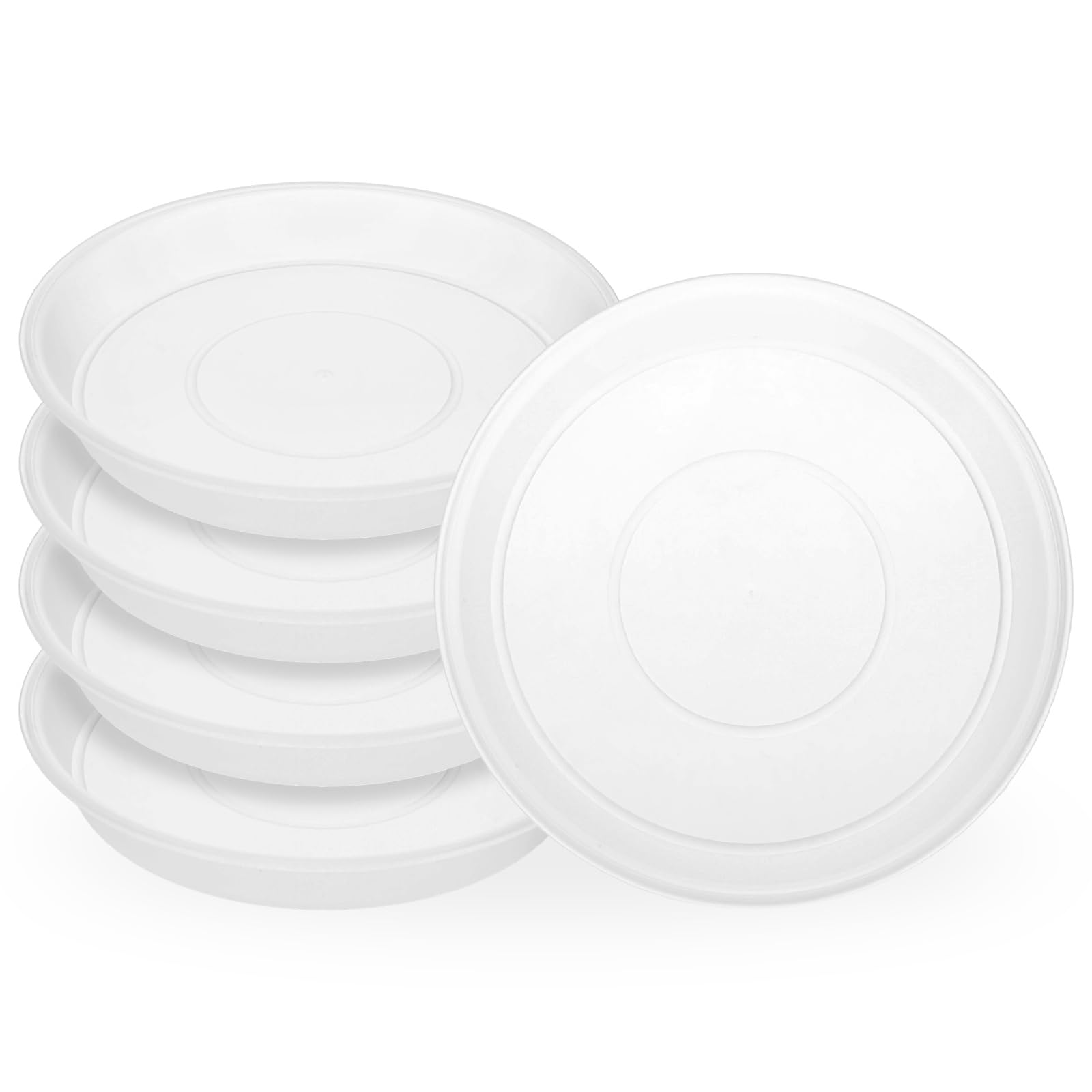 M METERXITY 5-Pack Plant Saucers Water Trays 6.7 inch ID Plastic Clear