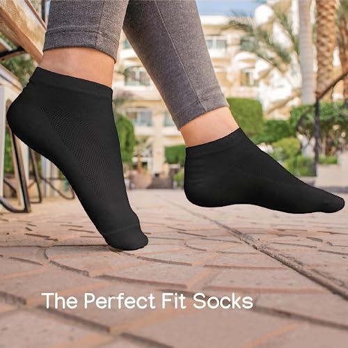 Image of Duna Ankle Socks for Womens - Ultra Thin Breathable Cotton Sport Socks - Athletic, Running, Low Cut, No Show (4 and 6 pairs)
