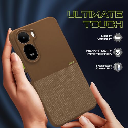 Image of AIBEX Premium Back Cover Case Compatible for Redmi A7 Pro 5G / A7 Pro 4G / Poco C85X 5G|Scratch & Drop Tested Shockproof Matte Texture Case Soft Microfibre Lining Slim Fit Cover Anti-Scratch - Brown