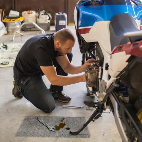 Image of 35 Pcs Oil Absorbent Pads, Oil Absorbing Sheets 15 inch x 20 inch Oil Spill Mat, Clean and Clear Oil Absorbing Sheets Oil Pads for Home Garage Basement Restaurant and Kitchen(Gray)