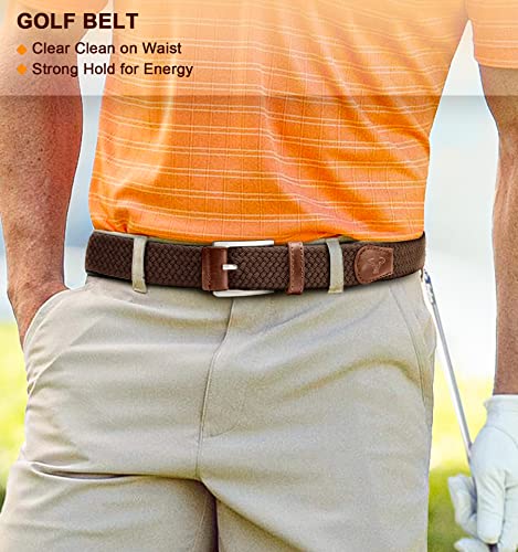 Bulliant Belt For Men 2Pack, Mens Stretch Braided Web Belt Elastic For Casual Golf Hunting Pants Jeans,1 3/8" #TOP1