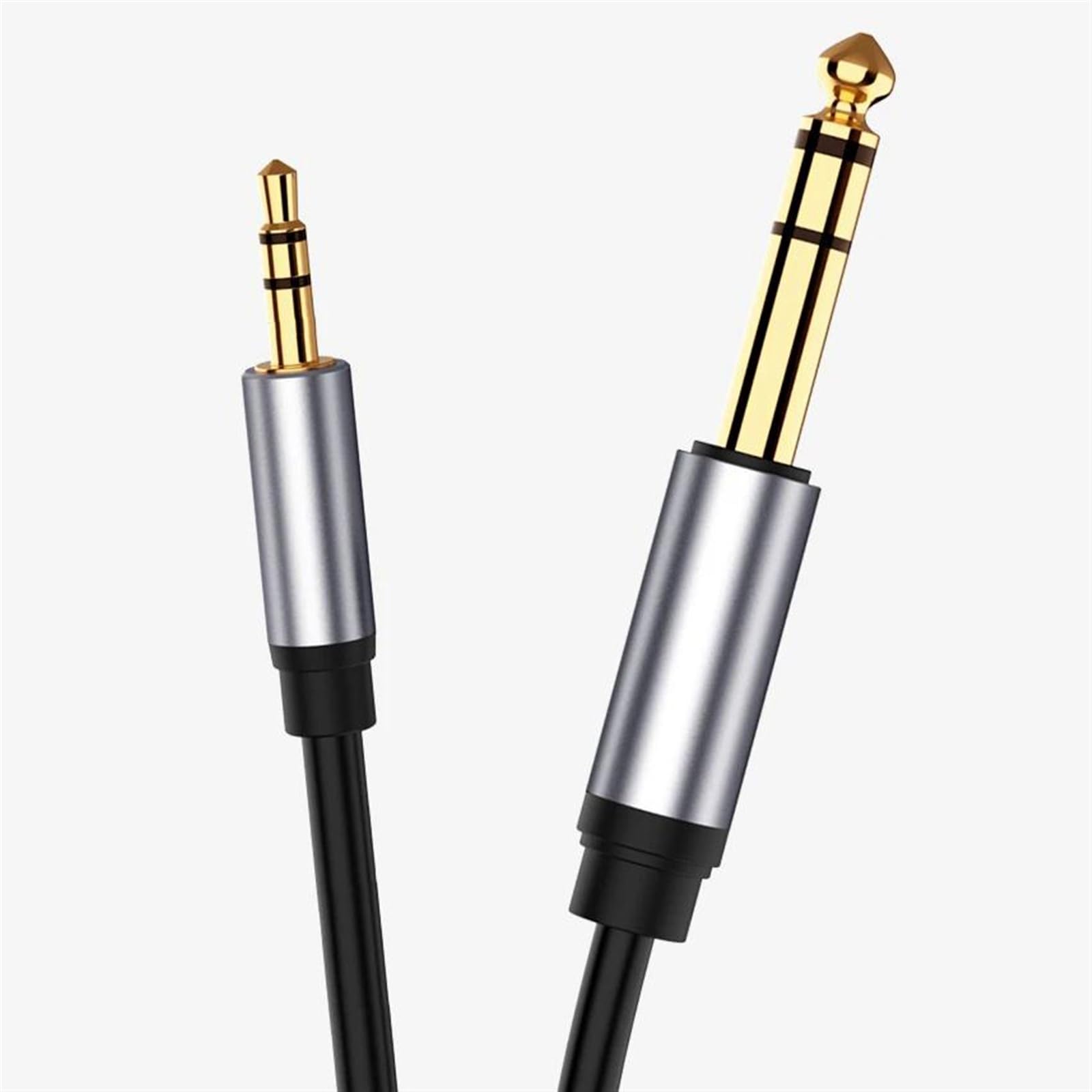 3.5mm 1/8 Do 6.35mm 1/4 TRS Linia Audio Pozłacany Adapter Gniazda Jack Kabel Aux Do Głośnika Wzmacniacza Gitarowego Kabel do Instrumentów Gitarowych (Color : 5m)