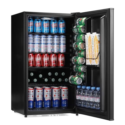 Subcold Cave90 LED Undercounter Solid Door Drinks Fridge | Versatile Wine and Beer Freestanding Refrigerator with Reversible Door and Can Dispenser for Home Office or Man cave | 89 Cans