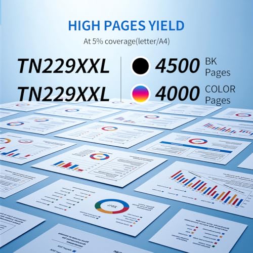 Image of LinkDocs TN229XXL Super High Yield Compatible Toner Cartridge Replacement for Brother TN-229 TN229 TN229XL TN-229XXL ( Print up to 4,500 Pages per Black, up to 4,000 Pages per Cyan /Magenta /Yellow)