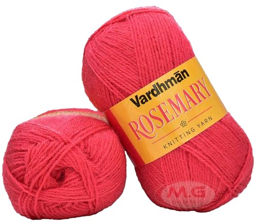 Image of M.G ENTERPRISE Rosemary Coral (Cherry) 100 GMS Wool Ball Hand Knitting Wool /Art Craft Soft Fingering Crochet Hook Yarn, Needle Knitting Yarn Thread Dyed-PP Art-
