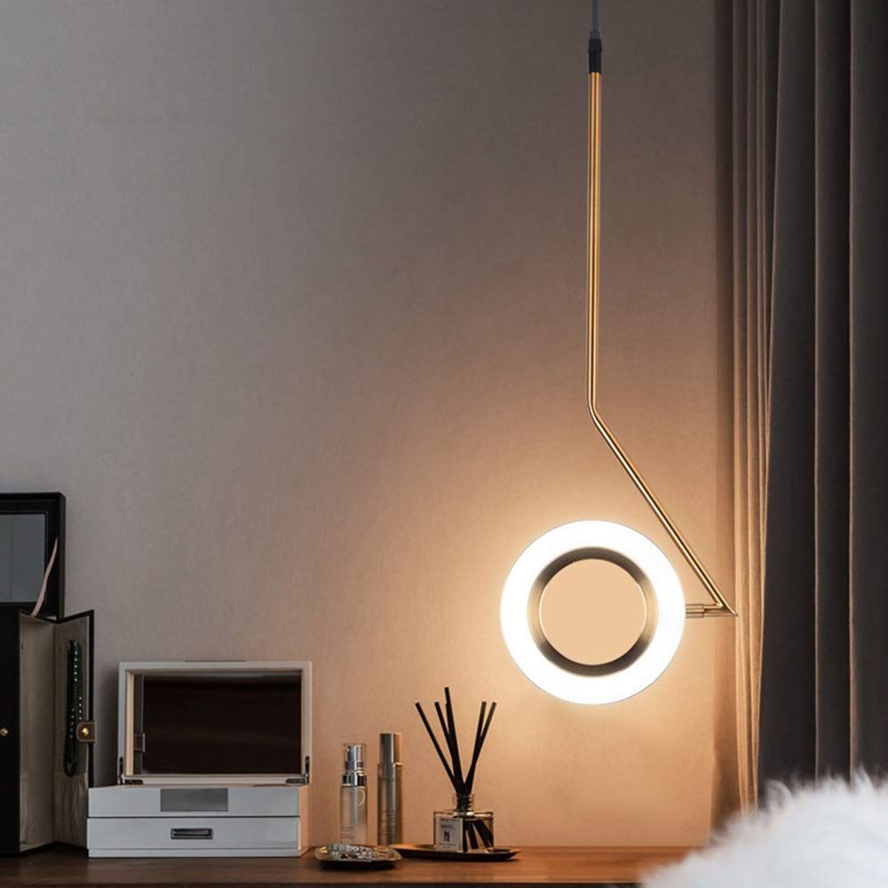 Lustre chic en métal doré avec diffuseur acrylique haute diffusion - 8