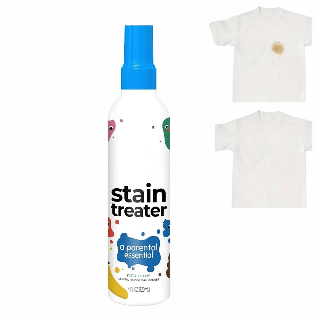 Stain Treatment Spray,Stain Remover Clothing,120 ml Stain Remover Clothes,Dirty Eater Cleaner,Portable Messy Eater Spots Cleaner,Quickly Remove Stubborn Stains from Baby Clothes (1)