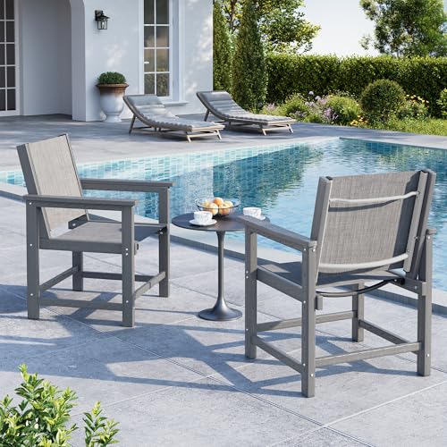Image of Amopatio 5 Piece HDPE Patio Dining Set for 4 | Weather Resistant; With Umbrella Hole