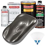 Restoration Shop - Tunnel Ram Gray Metallic Urethane Basecoat with European Clearcoat Auto Paint - Complete Quart Paint Color Kit - Automotive Refinish Coating