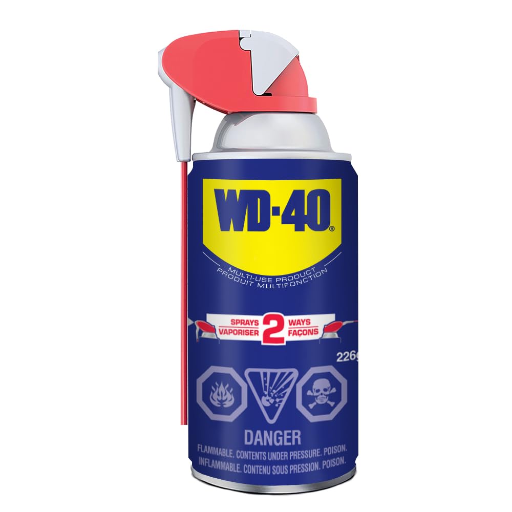 WD-40 Classic Multi-Use Product, 226g Smart Straw, Drive Out Moisture, lubricate, Lift Grease and Stickers Adhesive, Prevent Rust and Corrosion, Over 2000 uses Around The Home Yard and Garage | 1300