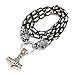 NICEWL Colgante de Martillo de Thor de Oro Mixto con Cadena de Rey Pesado de Cabeza de Lobo,Mitología Nórdica Mjolnir Fenrir Viking Hombres Collar Joyería de Amuleto Pagano,Negro,55CM