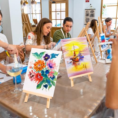 Image of AROIC 260 Pcs Easel Sets with 20 Easels, 200 Brushes, 20 Canvas, 20 Palette