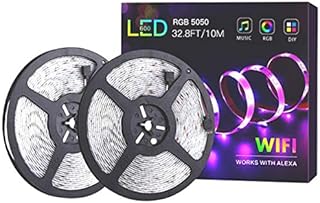 alitade LED Strips Lights, 32.8FT RGB Light Strip Smart Voice WiFi Wireless APP Compatible with Alexa,Music Sync Lights for DIY Home Kitchen TV Party Christmas Wedding Decoration