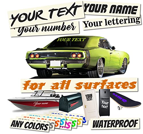Personalized Text Vinyl Sticker With Your Own Custom Name Number - Waterproof Decal For Car Windshield, Bumper, Motorcycle, Boat, Doors, Windows, Laptops… #TOP7