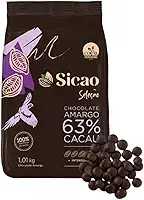 Chocolate gotas amargo Sicao Seleção 63% Cacau Facil Derretimento 1,01Kg