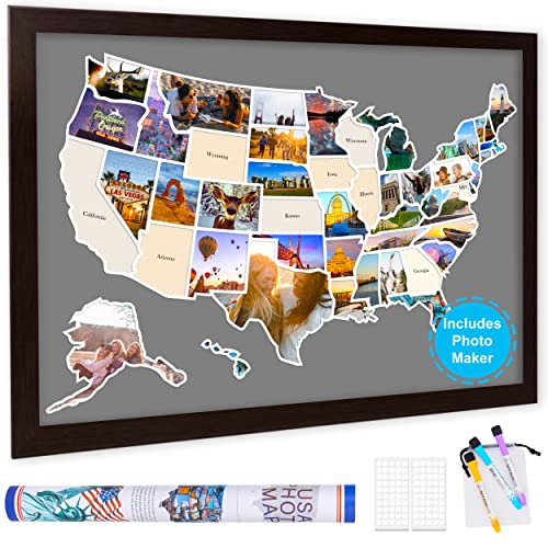 USA Photo Map, Travel Map - 24 x 36