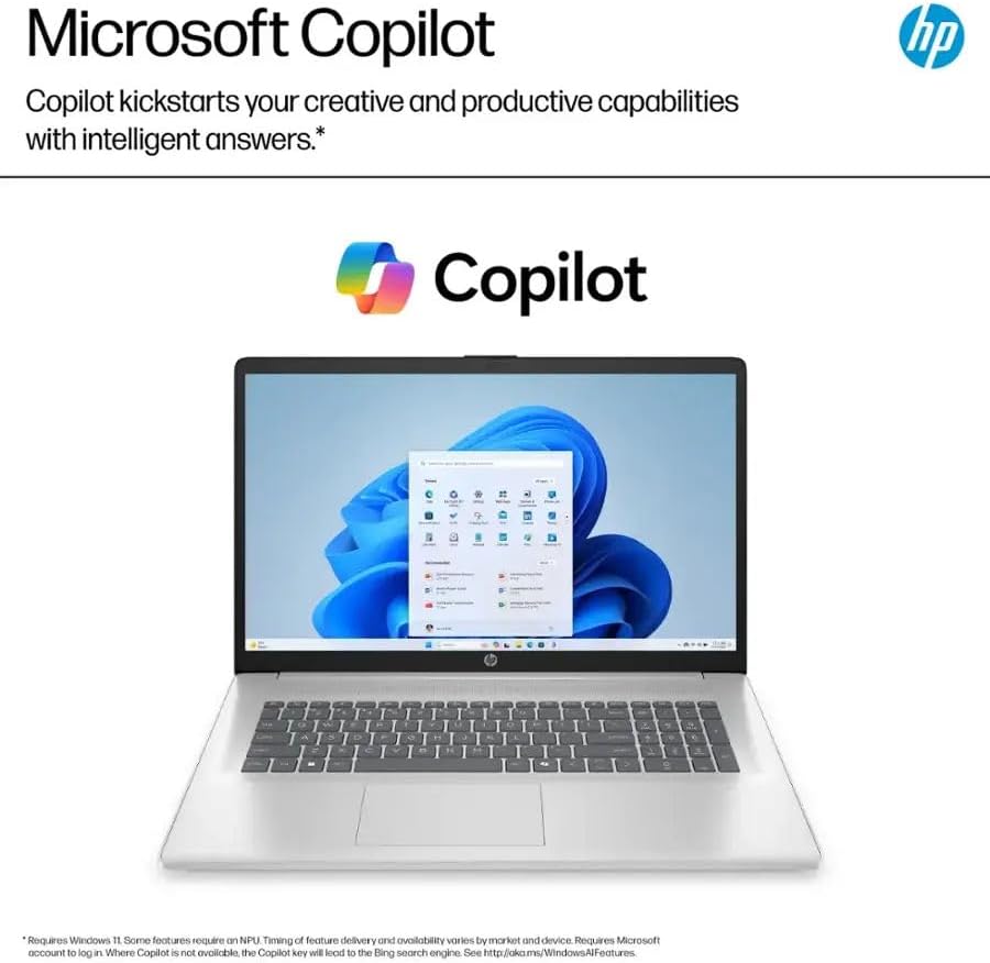 Miniatura 5 de HP Laptop 17, pantalla HD+ de 17.3 pulgadas, Intel Core i3 Gen 13, 8 GB de RAM 768 GB de almacenamiento (256 GB PCIe SSD + unidad portátil de 512