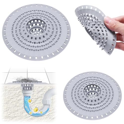 Silikonowe sitko do odpływu, 2 sztuki, uniwersalne sitko do wanny, elastyczne sitko do odpływów od 3,7 cm do 4,5 cm, sitko do włosów, prysznic do kuchni, prysznica, umywalki