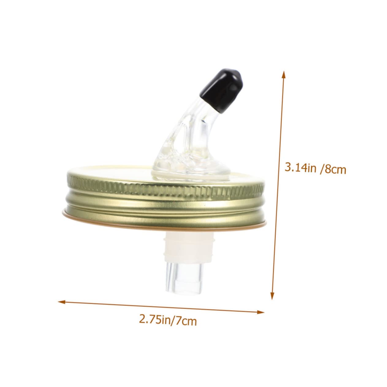 Cabilock 2pcs Wine Dispenser Jars with Lids Simple Mouth Mason Wine Spout Mister Pour Mason Jar Lids Mason Jar Lid with Spout Spouts Oil for and Stainless Steel Golden re-usable