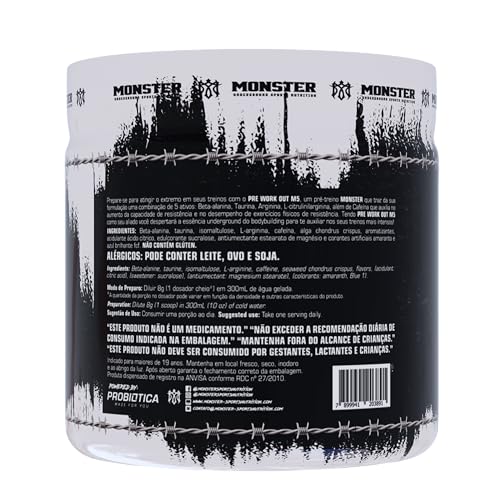 Pré Treino Work Out M5 Monster 300g Frutas Vermelhas