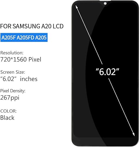 Miniatura 3 de para Samsung Galaxy A20 Kit de reemplazo de pantalla para Samsung A20 LCD para pantalla Samsung A20 para SM-A205F SM-A205G SM-A205U LCD táctil