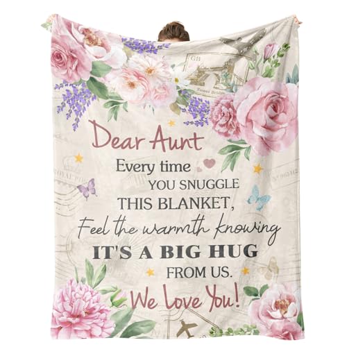 Psspotgj Aunt Gifts Aunt Birthday Gifts Blanket Gifts for Aunts from Niece Nephew Auntie Gift Ideas Presents for Valentines Mothers Day Thanksgiving 60x50