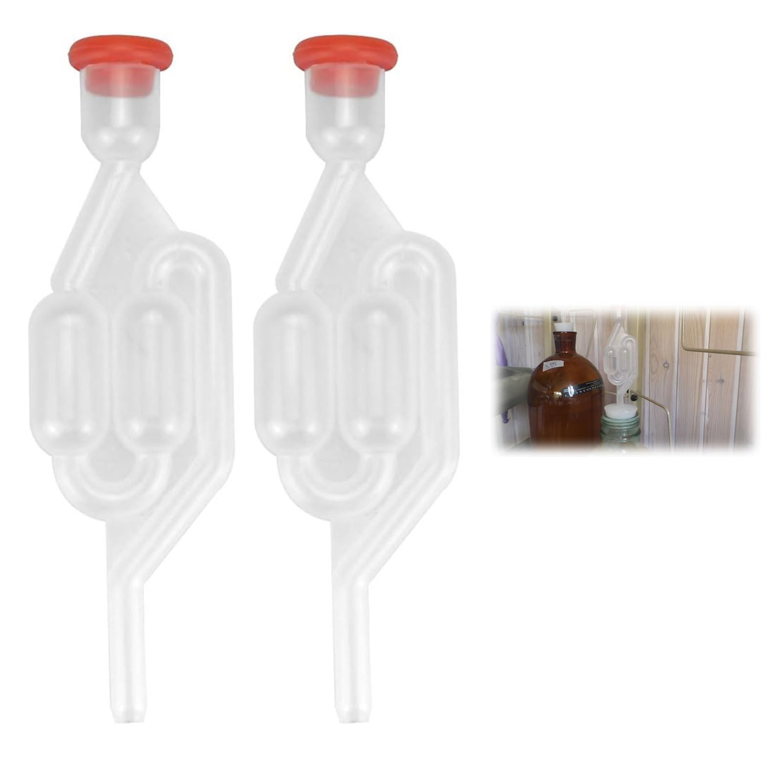 Kit Fermentazione Vino E Birra Fai Da Te - 2 Valvole Airlock Con Guarnizioni - Foto 10