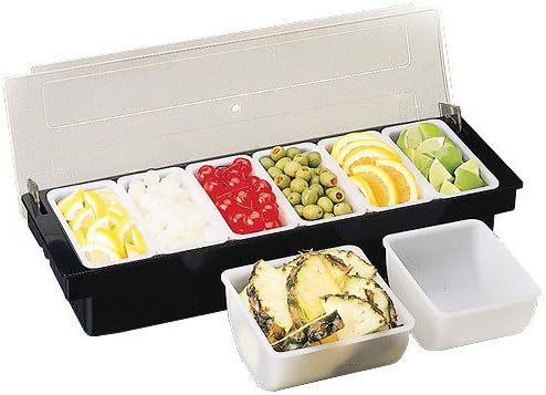 Tablecraft 3-Compartment Black Plastic Condiment Holder