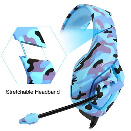 PS4 Gaming Headset ONIKUMA K1 PC Gamer Stereo Wired Over Ear Noise Cancelling Headphones with Microphone, Volume Control for PlayStation 4 Laptop Tablet Mobile Phone - Thumbnail 3