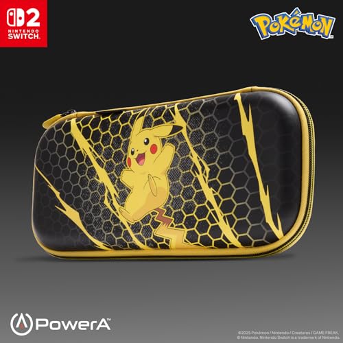 PowerA Slim Case for Nintendo Switch 2 - Pikachu Storm, Officially Licensed, Protective Case, Holds 10 Game Cards, Padded Screen Protector, Built-in Play Stand by Power A - Image 2