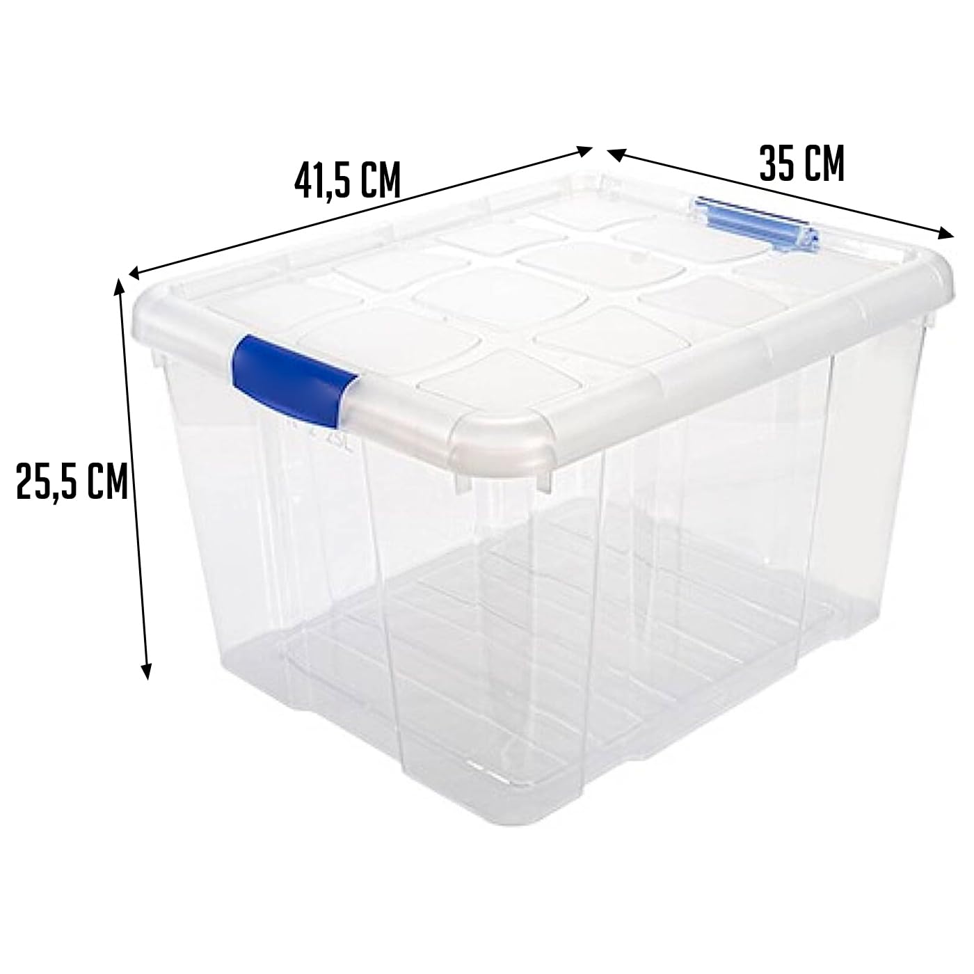 Acan Tradineur - Pack de 4 Cajas de Almacenamiento - Fabricado en plástico - Contenedor para almacenar Libros, ropa, mantas - N.º 2-25,5 x 41,5 x 35 cm - 25 Litros