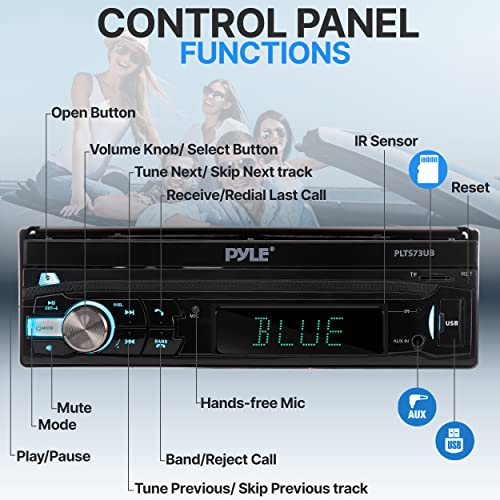 Pyleusa Car Stereo Video Receiver - Multimedia Player, Bt Wireless Streaming, Hands-Free Talking, Motorized Fold-Out 7’’ Touchscreen Display, Mp4/Mp3/Usb/Sd/Am/Fm Radio, Single Din - Plts73Ub #TOP1