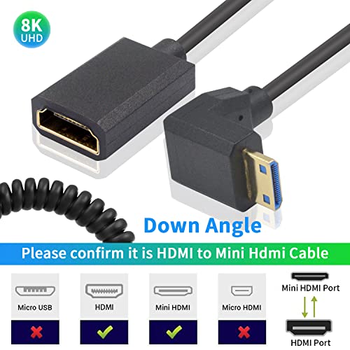 Duttek 90 Degree Mini HDMI to HDMI Coiled Cable - Image 2