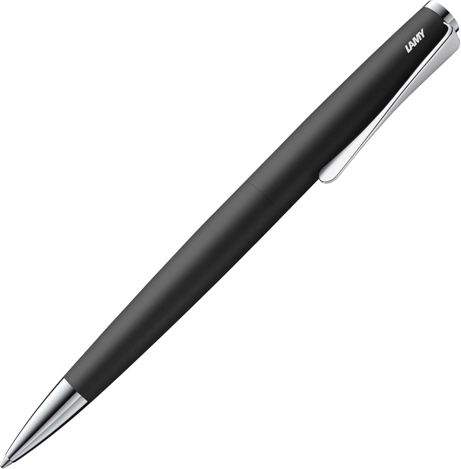 Lamy studio lx-all-black - ballpoint pen in elegant stainless steel casing - with propeller-shaped clip - incl. giant refill M 16 in line width M in black