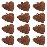12 Pezzi Campanelli Decorativi a Cuore Vintage Arrugginiti