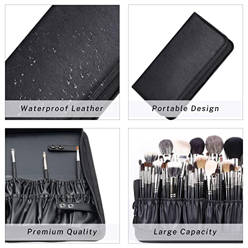 Begin Magic Rownyeon Makeup Brush Bag Organizer Foldable Makeup Brush Artist Case Travel Brush Holder Portable Zipper Professional Handbag For Travel Home Gift(Brush Not Included) #TOP4