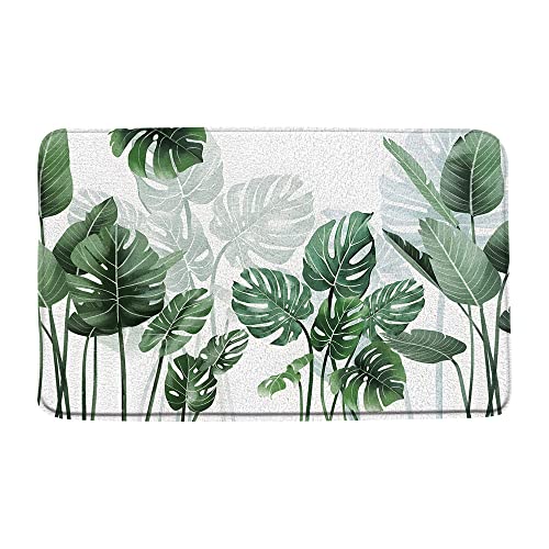Tropische Palmenblätter-Badematte, grüne Monstera-Bananenblätter, Pflanze, botanisches Aquarell,...