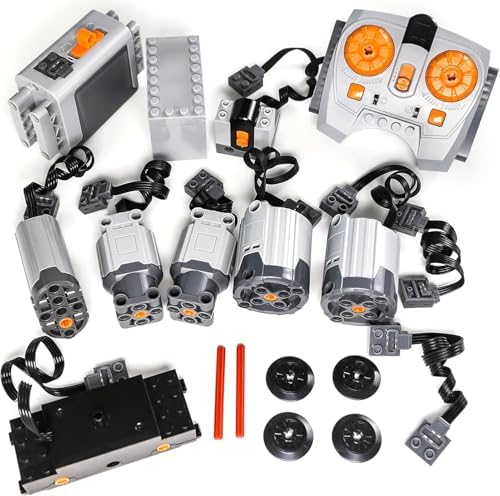 18pcs Power-Function-Motor-Set Compatible with Technic-Parts. Including Train-Motor Servo-Motor XL-Motor-L-Motor Speed-Control Remote Controller for MOC EV3.