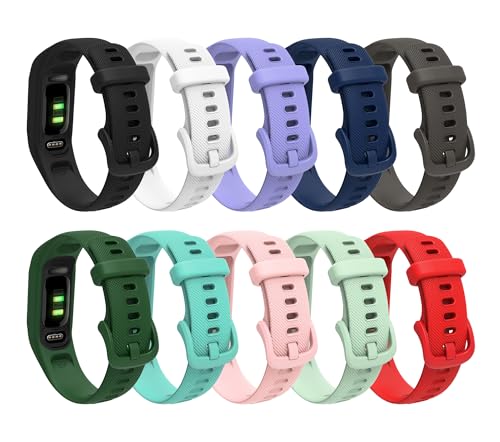 10-Pack Sport Band Compatible for Garmin Vivosmart 5 Wristbands for Women Men, Soft Replacement Strap Accessories by E ECSEM - Used condition - Image 3