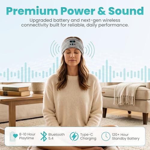 TheraZen Adjustable Wireless Comfort Headband - Bluetooth Headphones Headband for Exercise, Sleep, Travel, and Relaxation - image 5