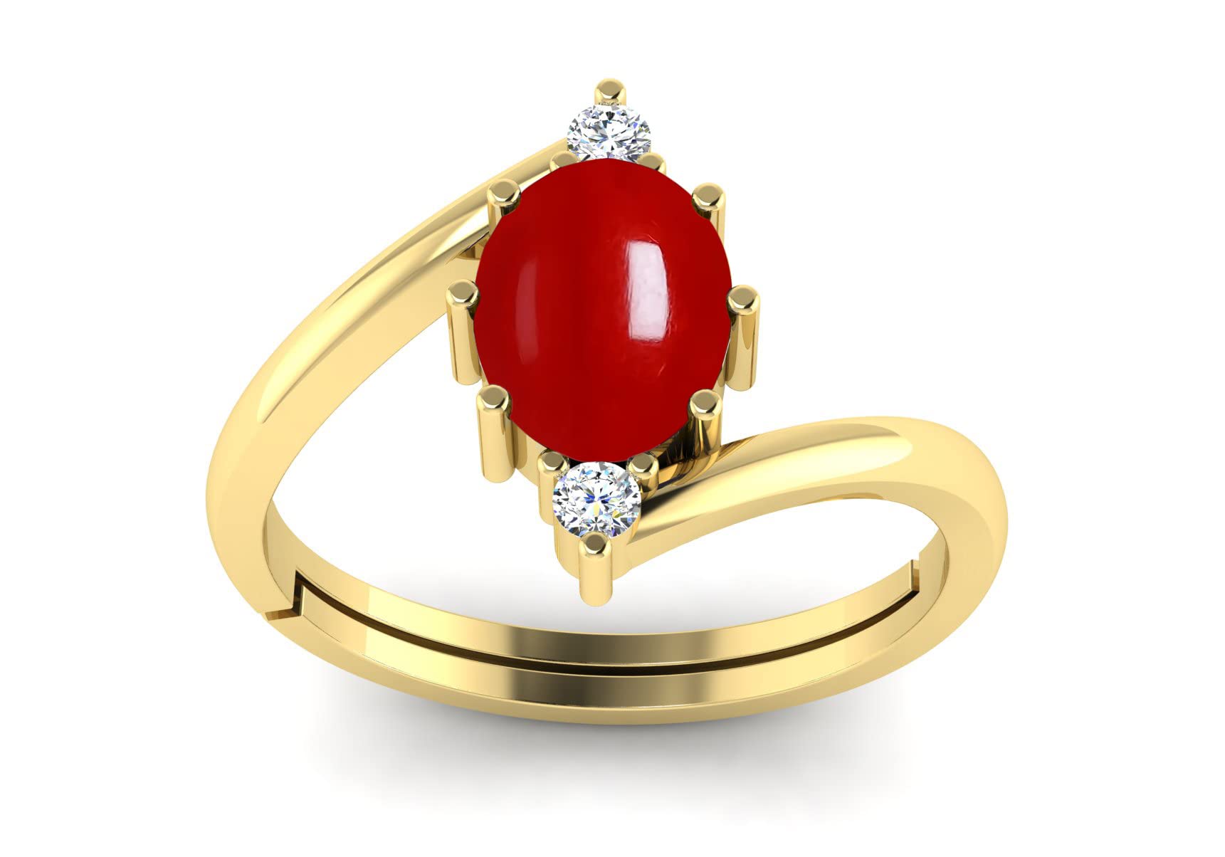 SirDaksh5.00 Carat Natural Red Moonga Coral Ring For Women And Men